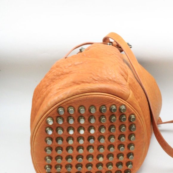 Alexander Wang Authentic Diego Orange Textured Bucket Bag - Picture 6 of 14